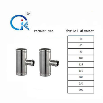 وصلة أنبوب الكوع Tee Reducer ، SS304 أنبوب محزز المناسب ISO9000 DIN